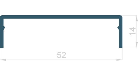 Krycí lišta horizontální 14mm