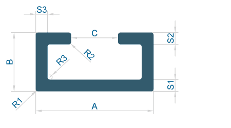 Hliníkový C profil 30x20 R3